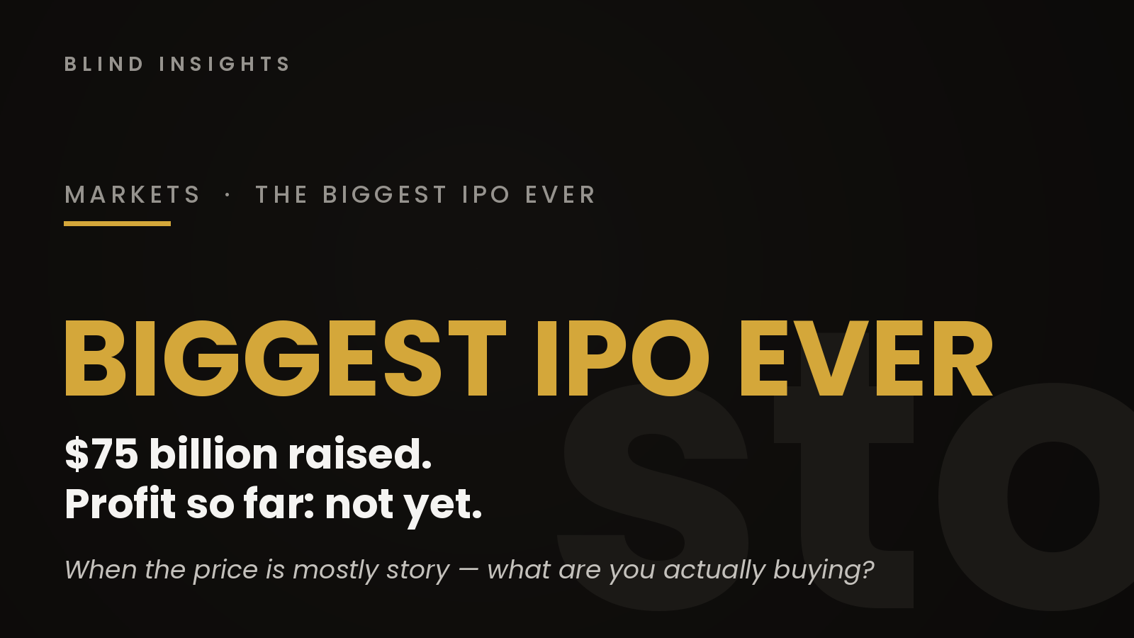 The Biggest IPO in History — and the Oldest Question