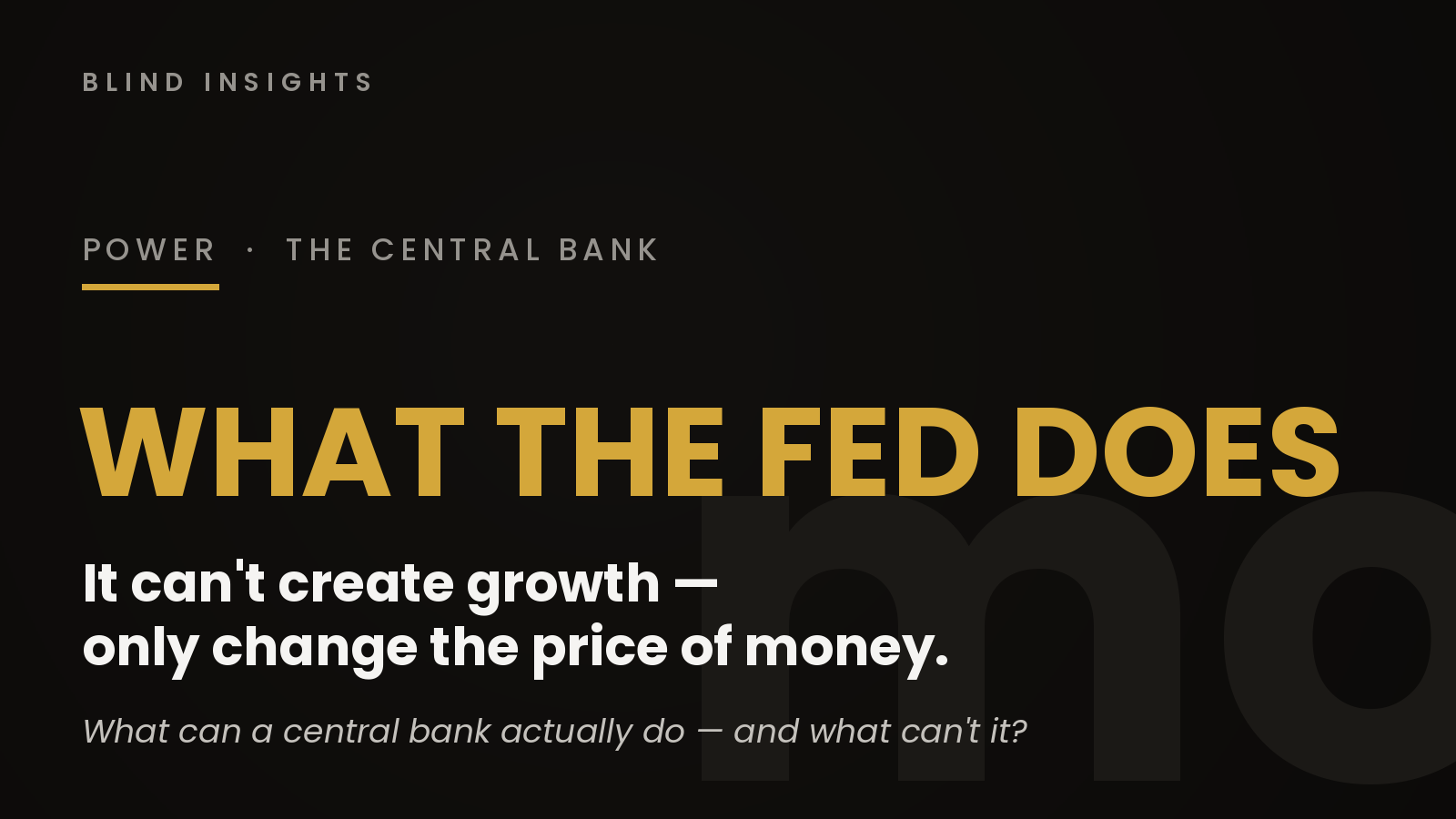 What a Central Bank Can — and Cannot — Do