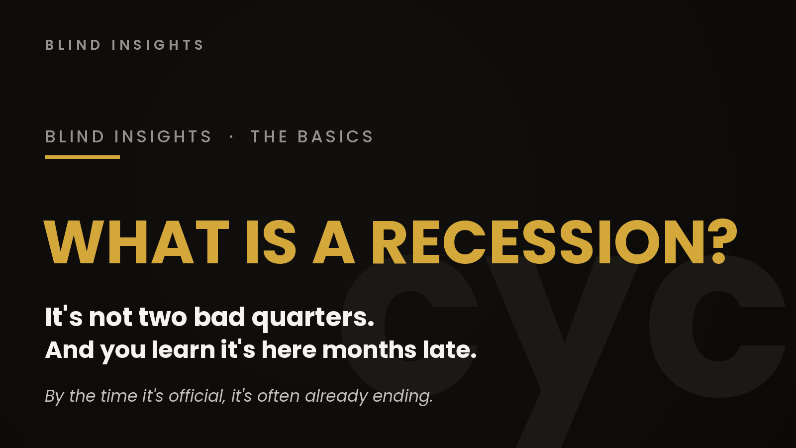 What Is a Recession, Really?